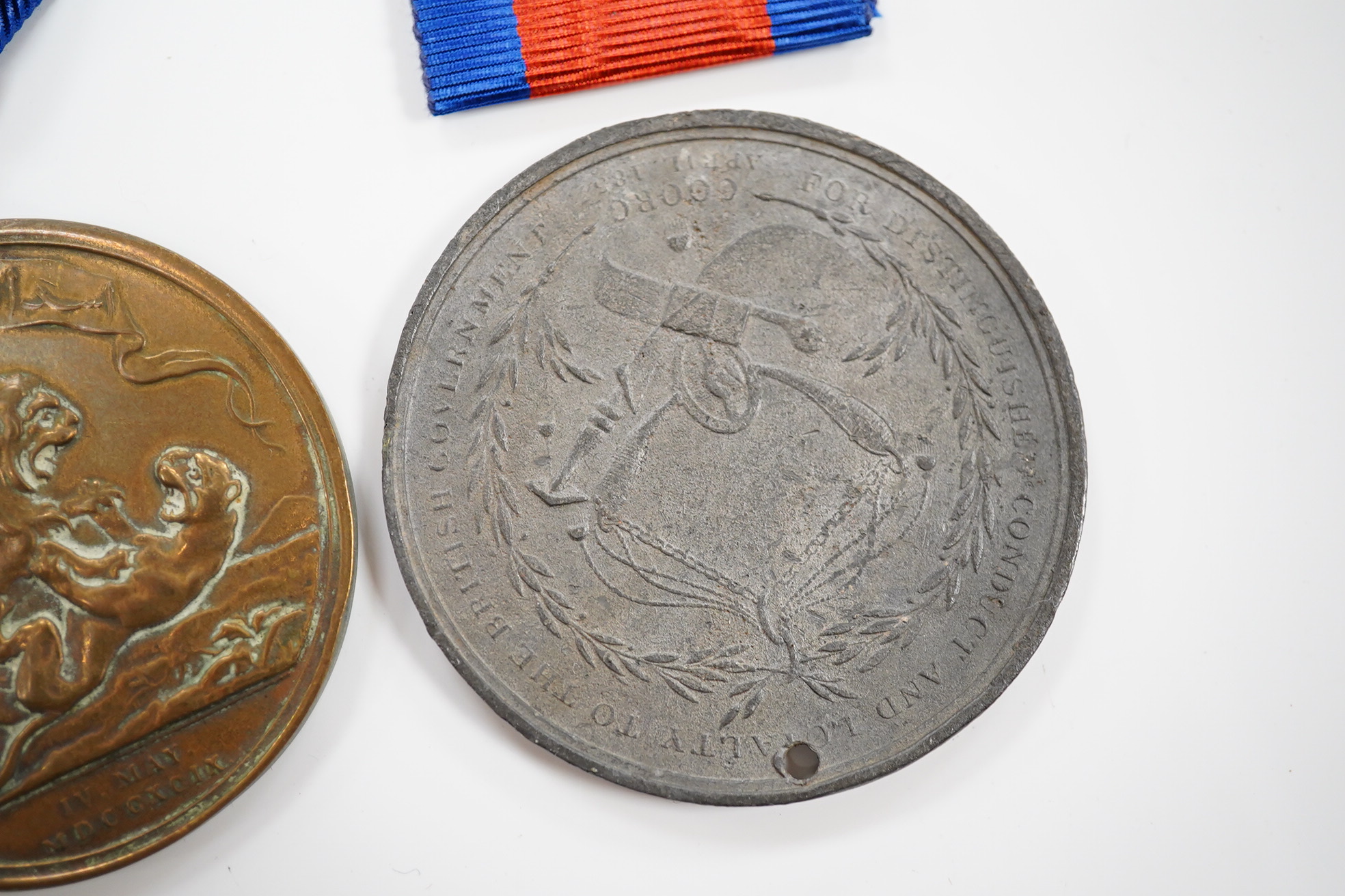 Replica Medals; Davison's Nile medal; Seringapatam medal in bronze and Coorg medal